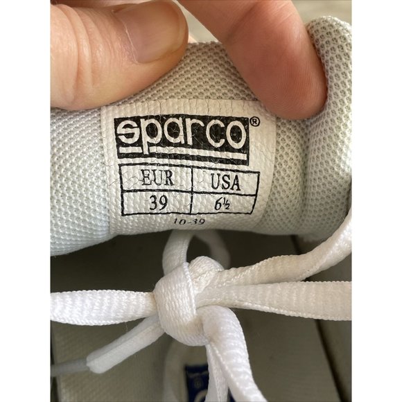 SPARCO MENS RACING DRIVING SHOES WHITE LEATHER SIZE EURO‎ 39 USA 6.5 - Picture 10 of 12
